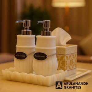 Marble Dispenser & Tissue Box Set