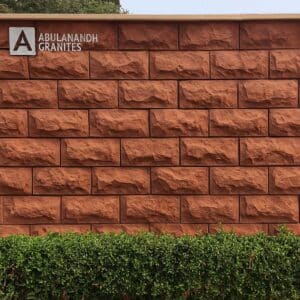 Rust-Tone Stone Wall Panel – Textured Brick Pattern